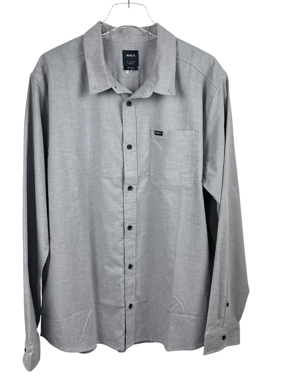 RVCA That'll Do Stretch Long Sleeve Button Down Gray Shirt NWT